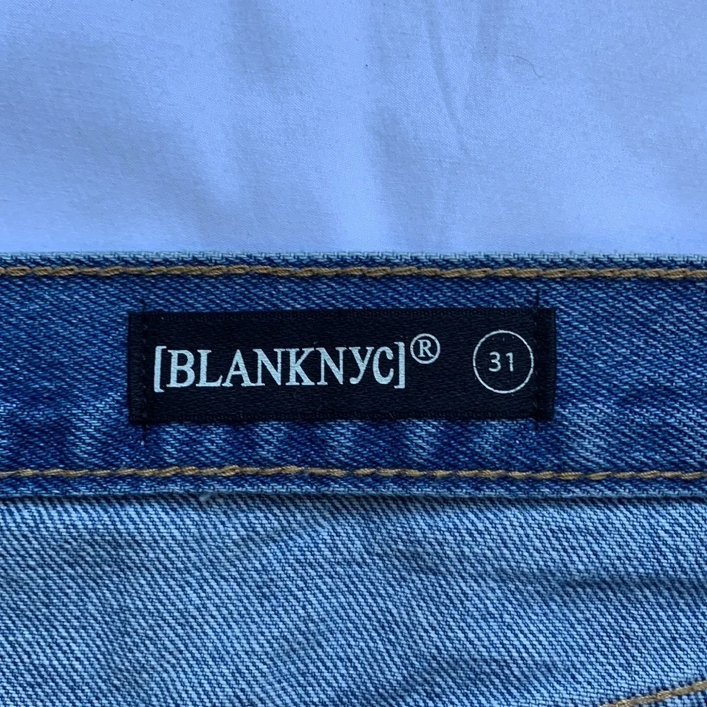 Blank‎ NYC High-Rise Distressed Button Fly Denim Shorts